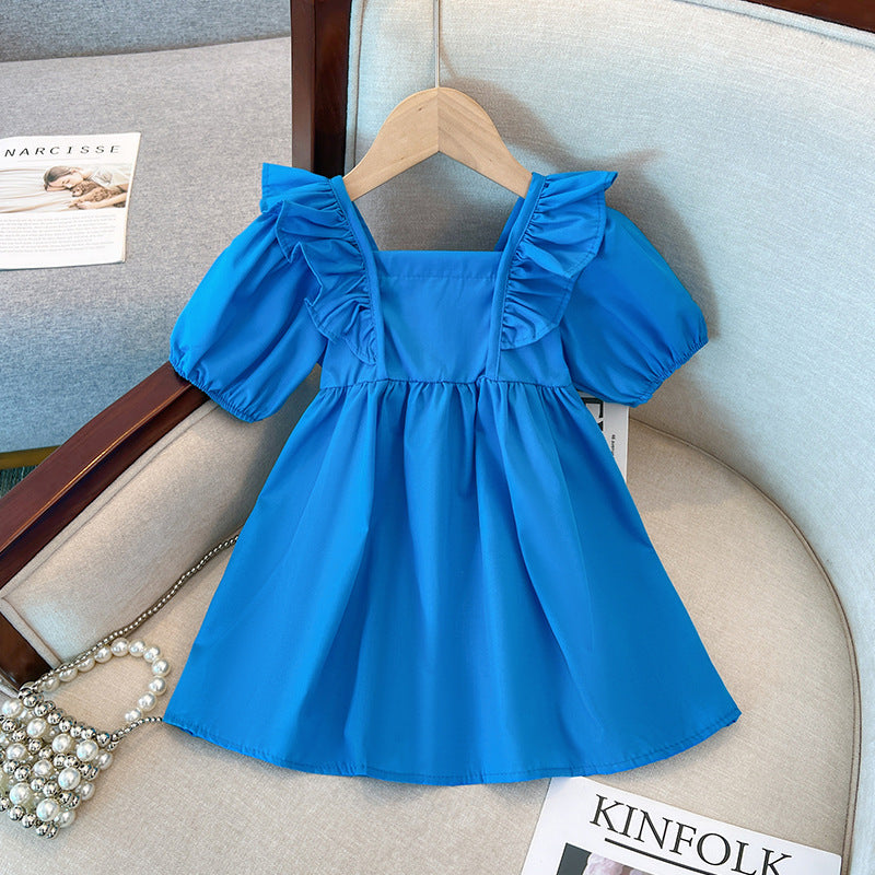 Vestido Infantil Azul Botõezinhos