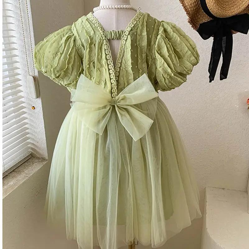 Vestido Infantil Verde Lacinho