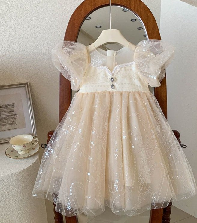 Vestido Infantil De Festa Lantejoulas Brilhante