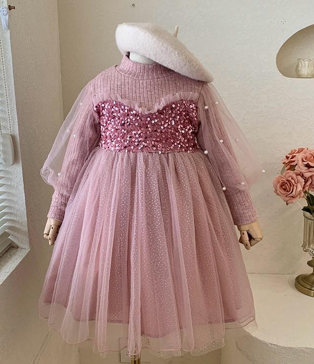 Vestido Infantil De Festa Pérolas Brilhante