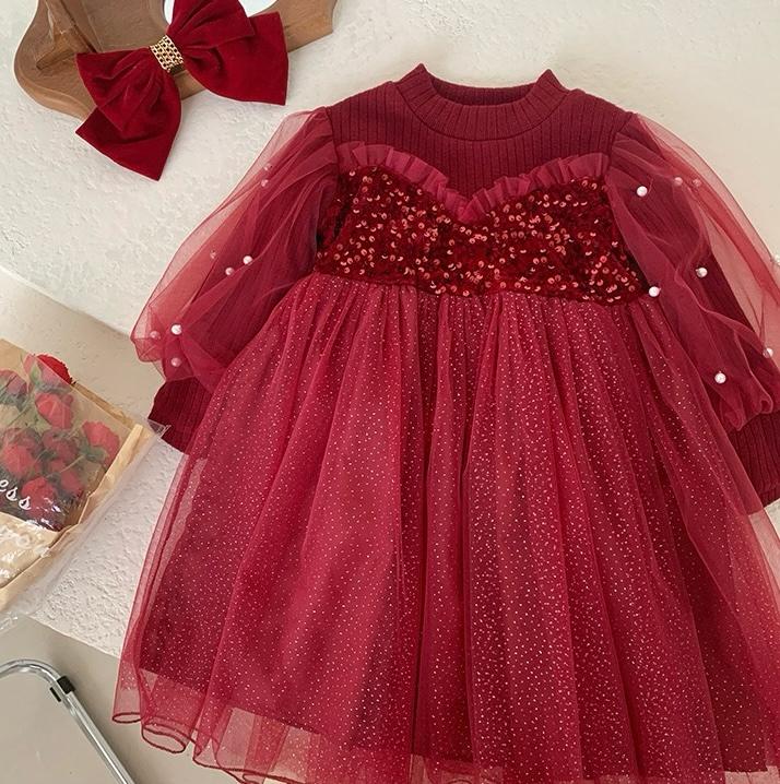 Vestido Infantil De Festa Pérolas Brilhante