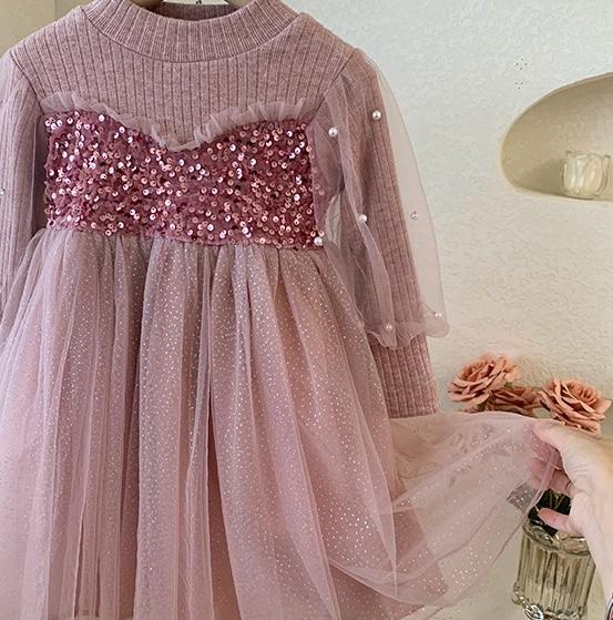 Vestido Infantil De Festa Pérolas Brilhante