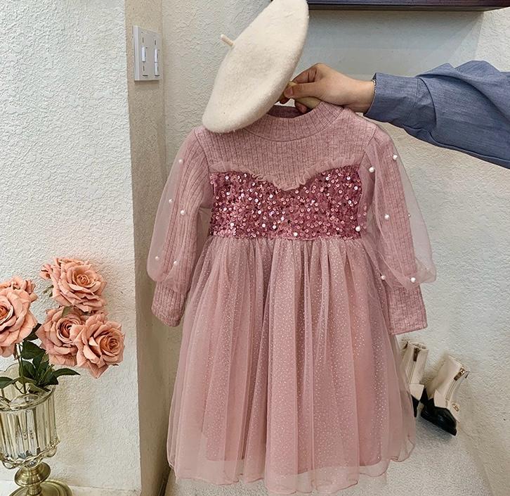 Vestido Infantil De Festa Pérolas Brilhante