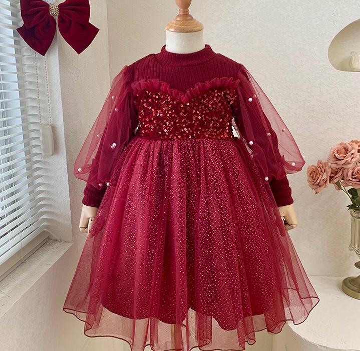 Vestido Infantil De Festa Pérolas Brilhante