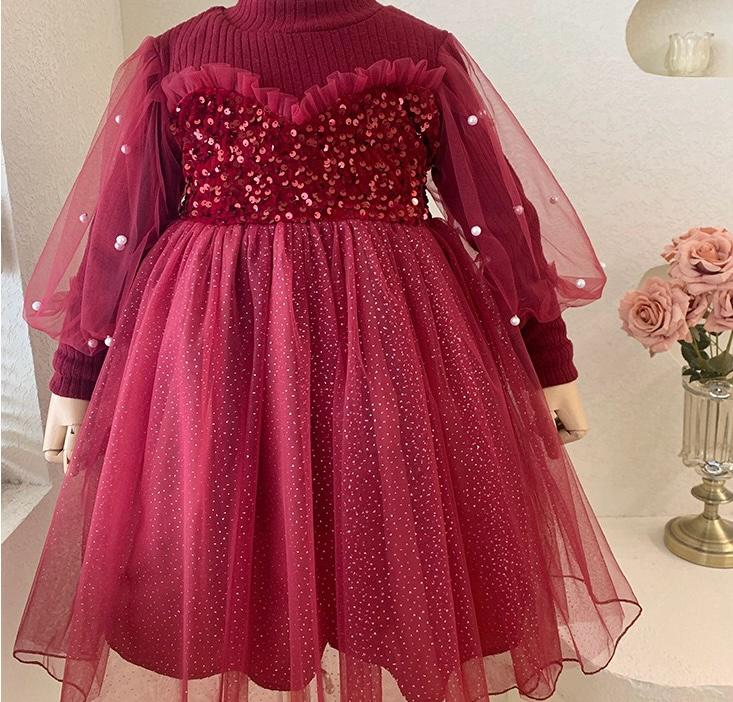 Vestido Infantil De Festa Pérolas Brilhante