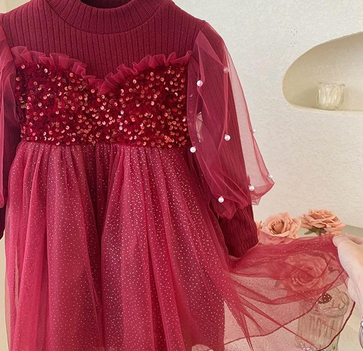 Vestido Infantil De Festa Pérolas Brilhante