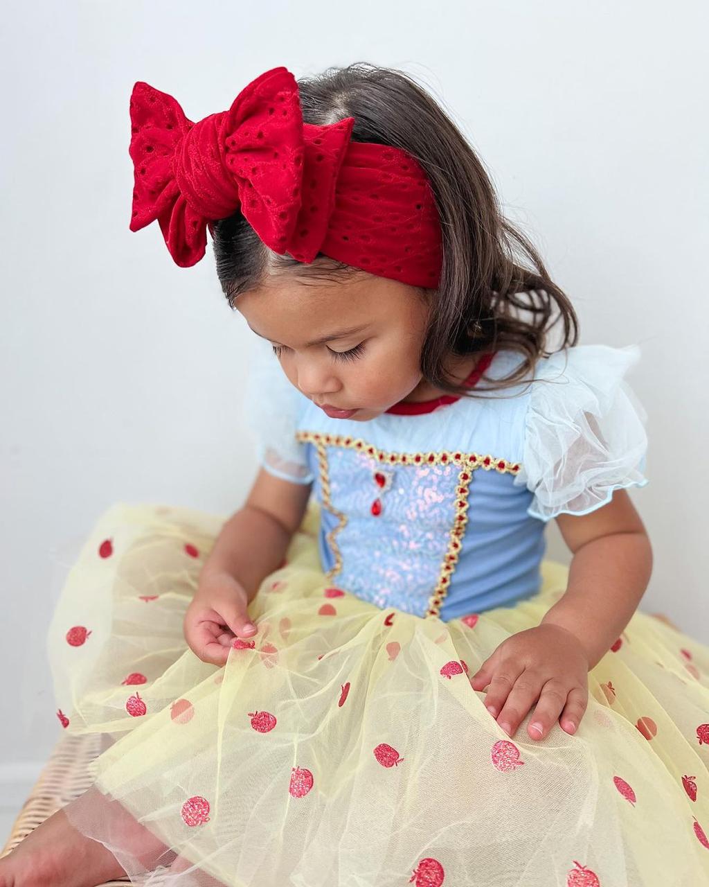 Vestido Infantil Branca de Neve