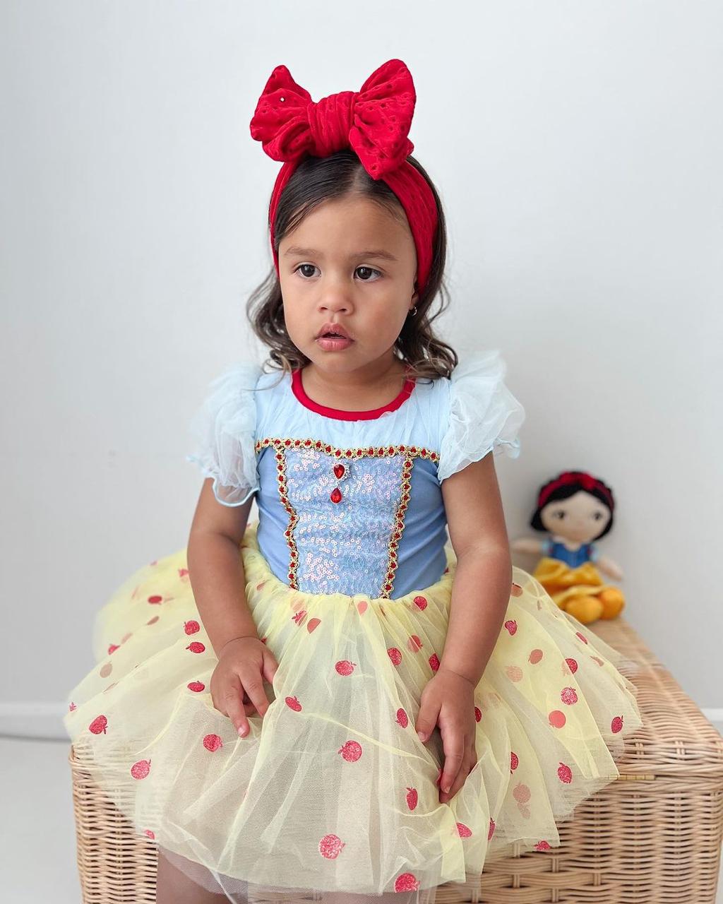 Vestido Infantil Branca de Neve