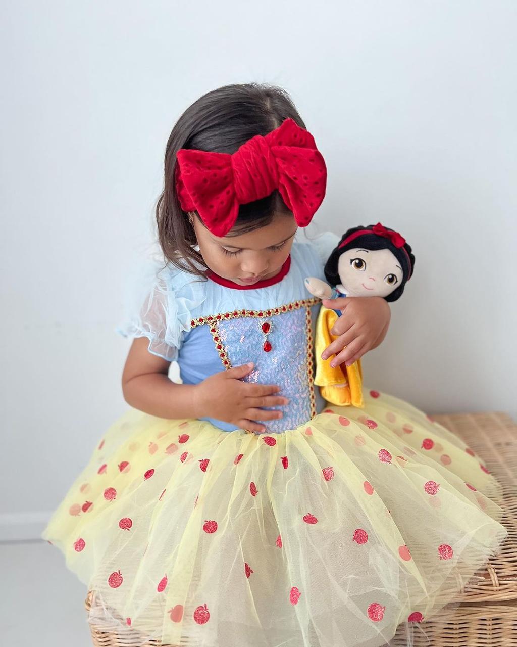 Vestido Infantil Branca de Neve