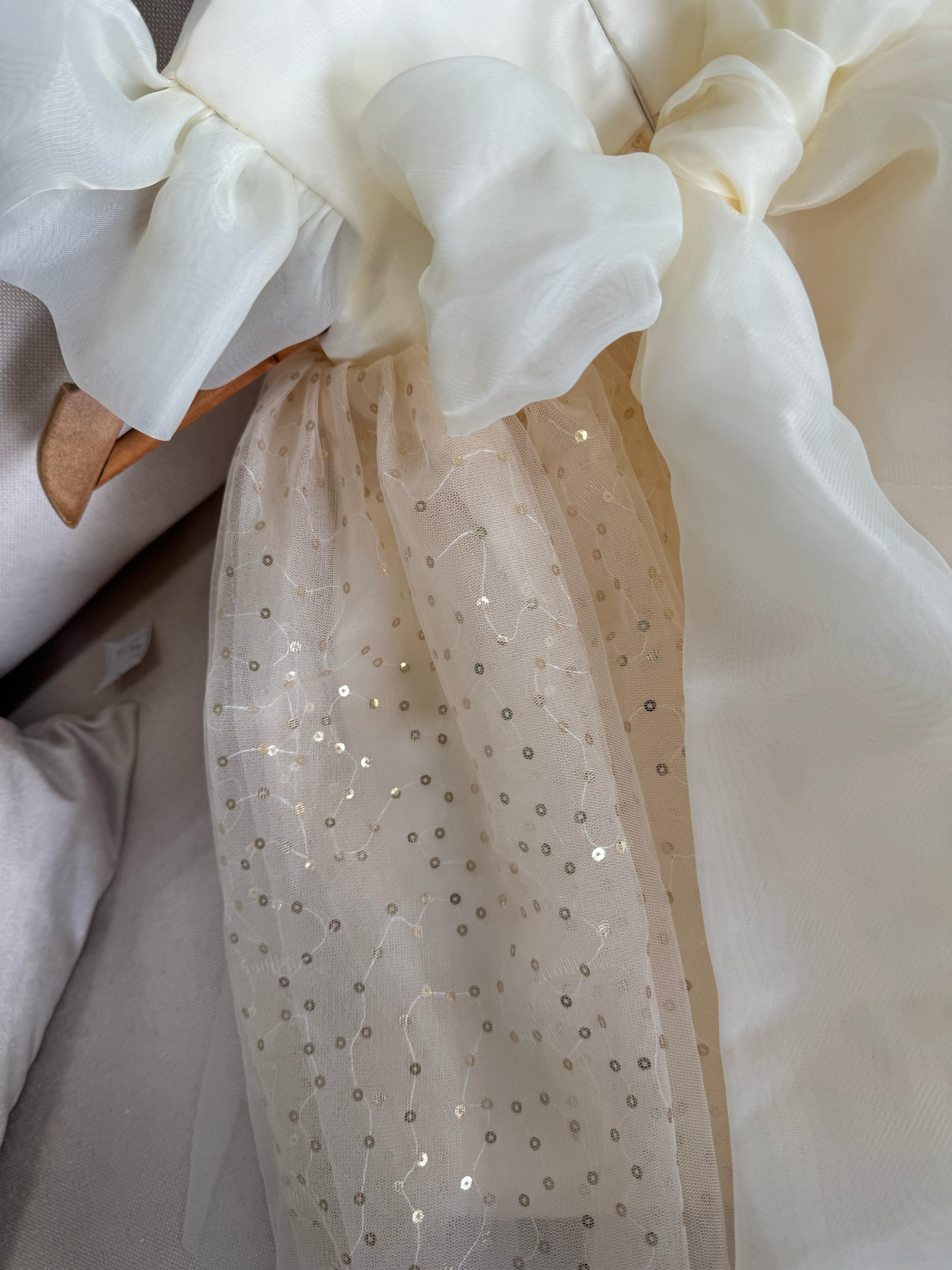 Vestido Infantil Tule Paetê Dourado