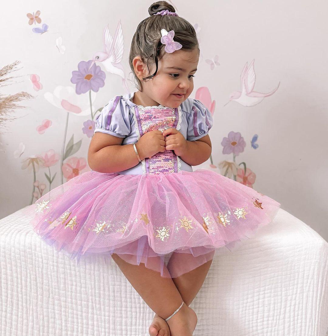 Vestido Infantil Princesa Rapunzel