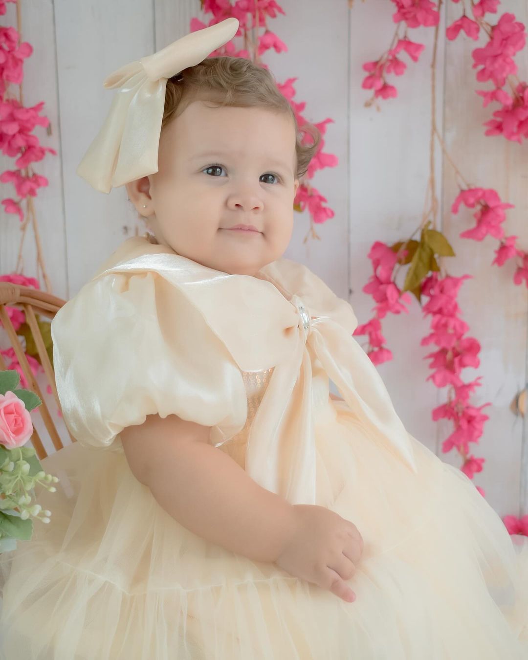 Vestido Infantil Tule Golinha Laço