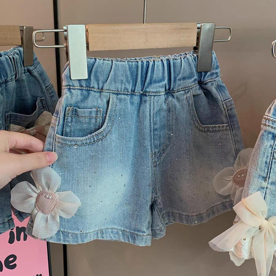 Shorts Infantil Feminino Jeans Florzinha