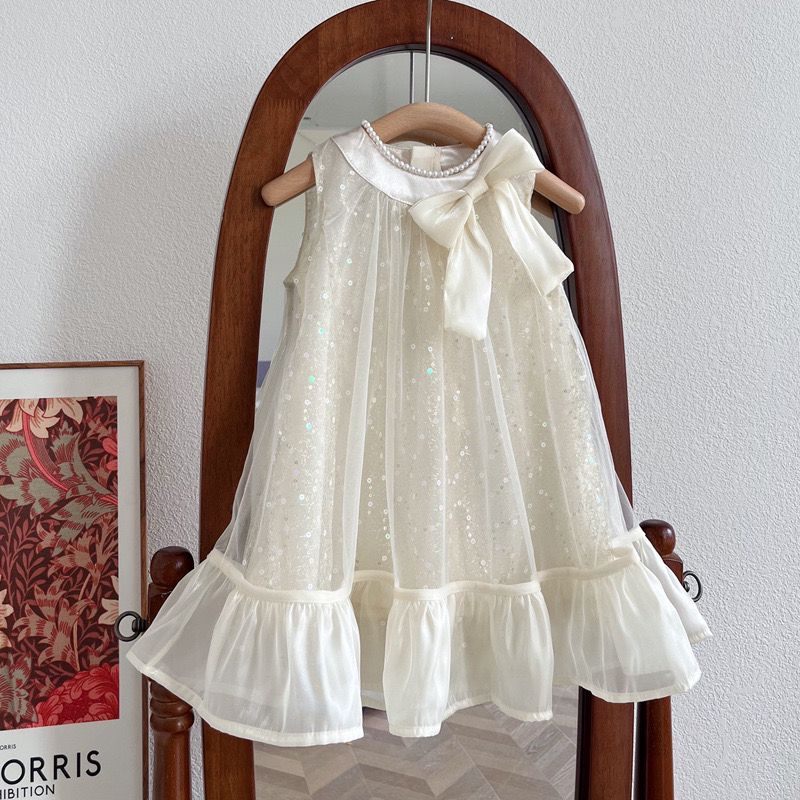 Vestido Infantil Brilhos Lacinho