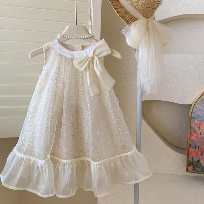 Vestido Infantil Brilhos Lacinho