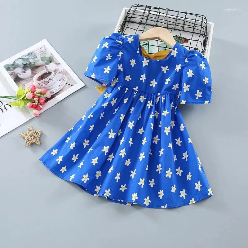 Vestido Infantil Azul Florzinhas