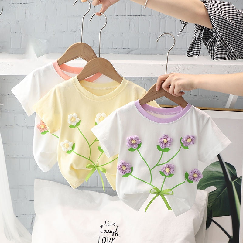 Camiseta Infantil Feminina Florzinhas