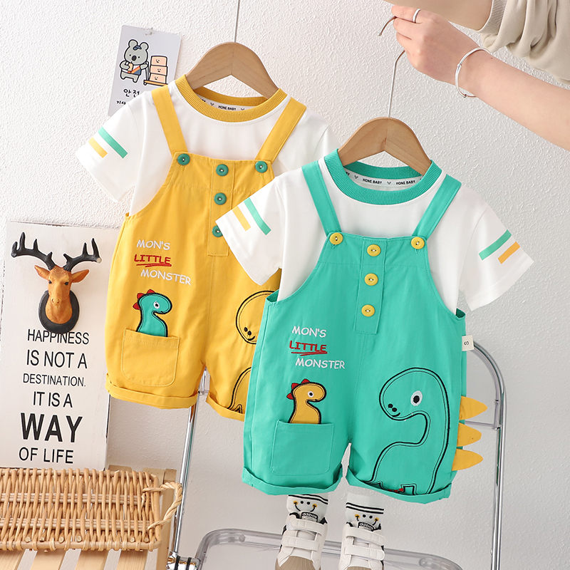 Conjunto Infantil Jardineira Dinossauro