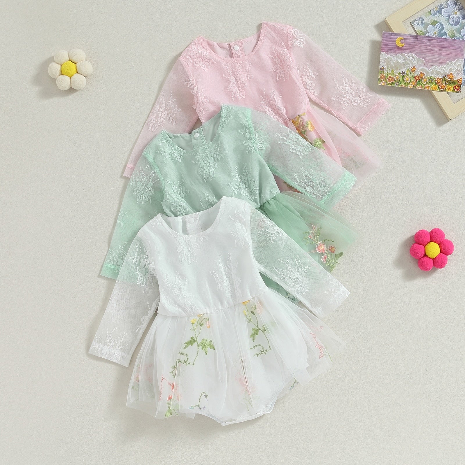 Body Infantil Sainha Tule Floral