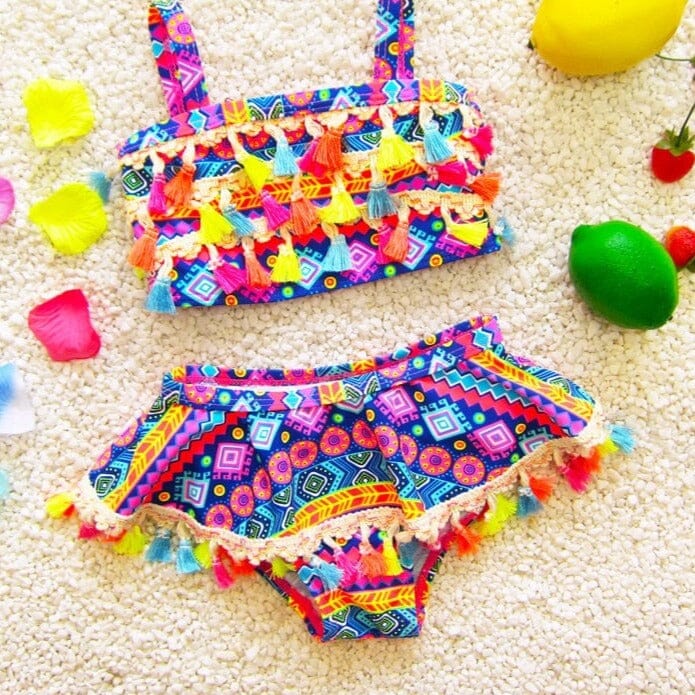 Biquíni Infantil Cores Loja Click Certo 5-6 Anos 