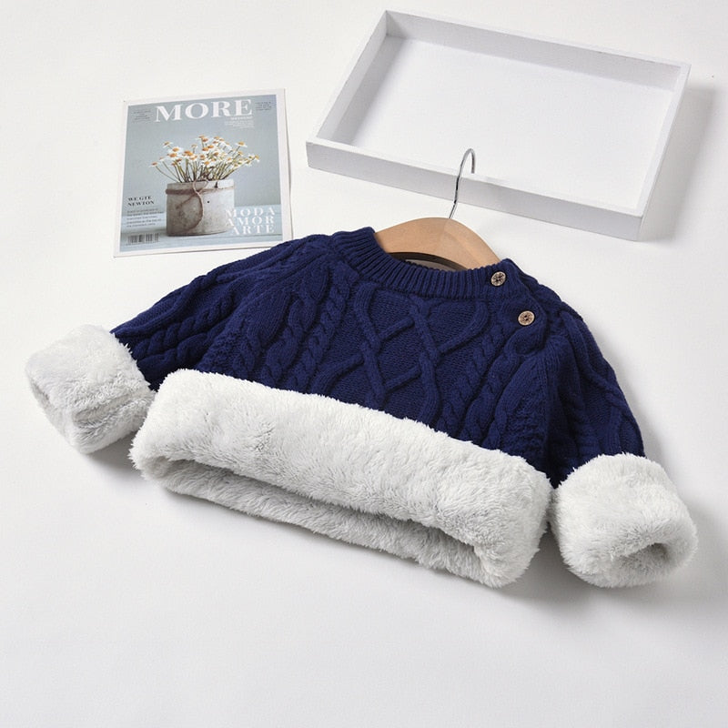 Blusa de Frio Forrada blusa Loja Click Certo Azul 12-24 Meses 