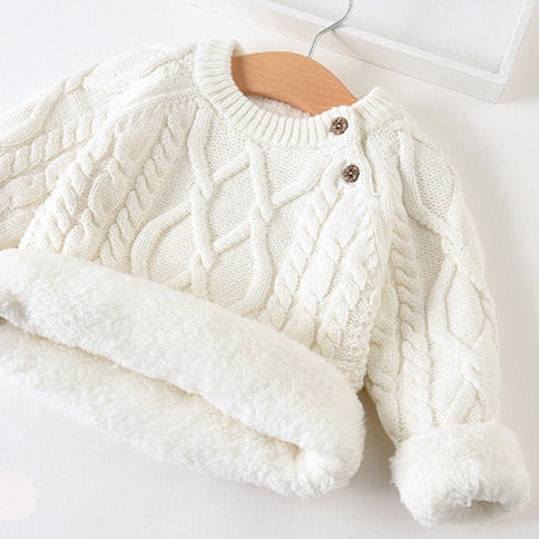 Blusa de Frio Forrada blusa Loja Click Certo Branco 12-24 Meses 