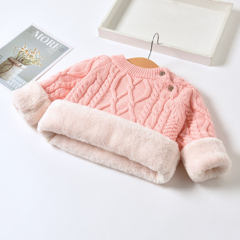 Blusa de Frio Forrada blusa Loja Click Certo Rosa 12-24 Meses 