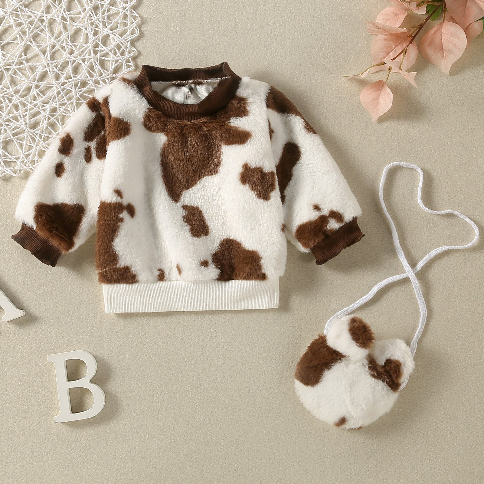 Blusa de Frio Infantil + Bolsinha Orelhinha blusa de frio Loja Click Certo Marrom 18-24 meses 