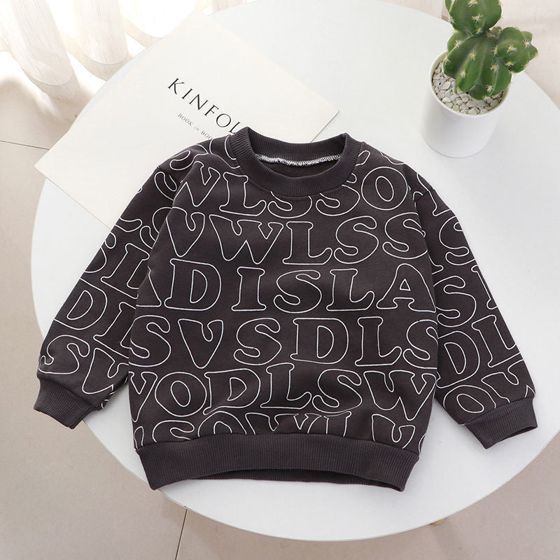 Blusa de Frio Infantil Estampas blusa Loja Click Certo Preto Letras 12-24 Meses 