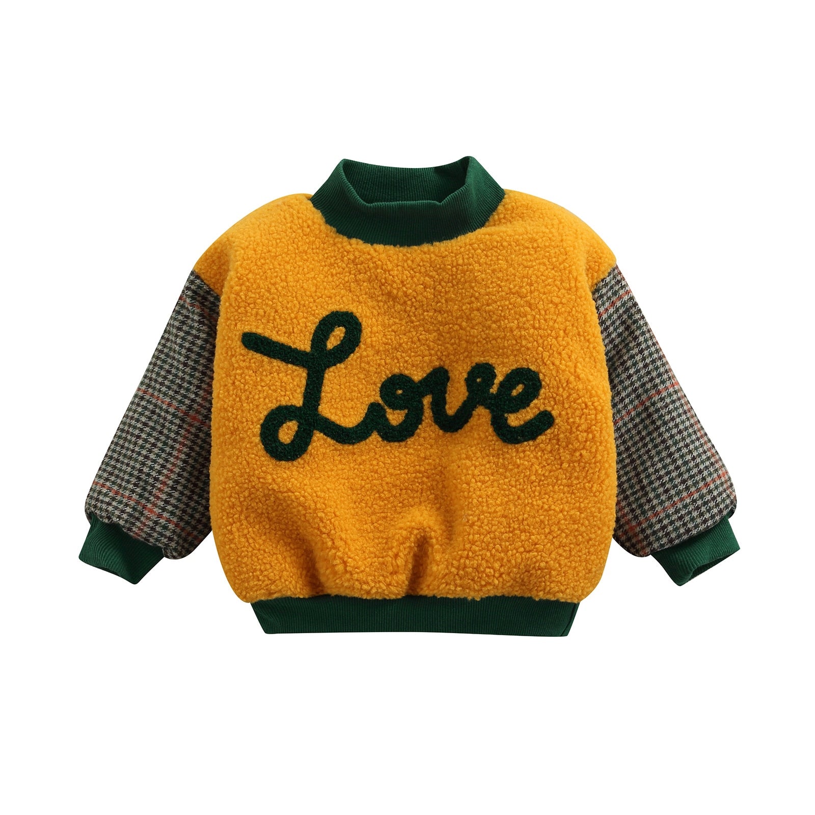 Blusa de Frio Infantil Love casaco Loja Click Certo Amarelo 1-2 anos 37cm 