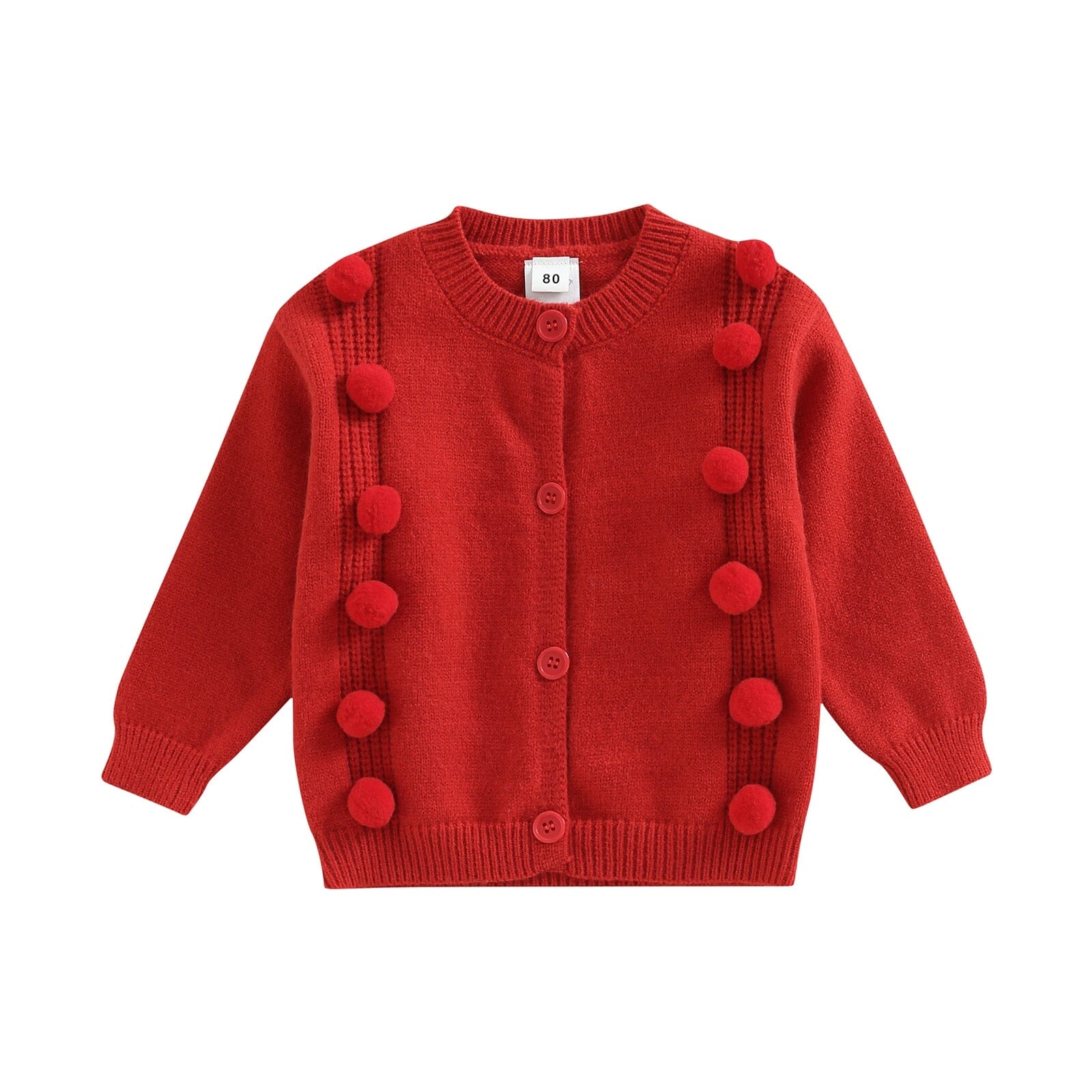 Blusa de Frio Infantil Vermelha Bolinhas Loja Click Certo 