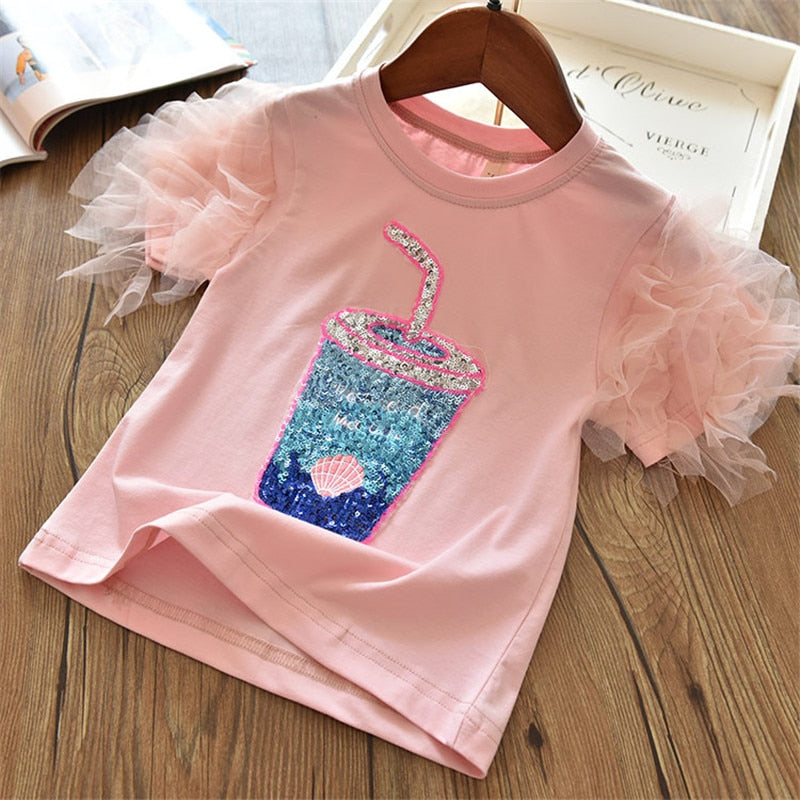 Blusa Infantil Feminina T-Shirt BLUSA Loja Click Certo Rosa 2-3 Anos 