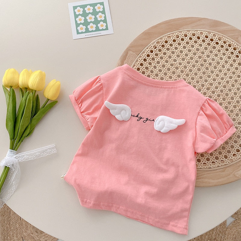 Blusa Infantil Feminino Asas BLUSA Loja Click Certo Rosa 6-9 Meses 