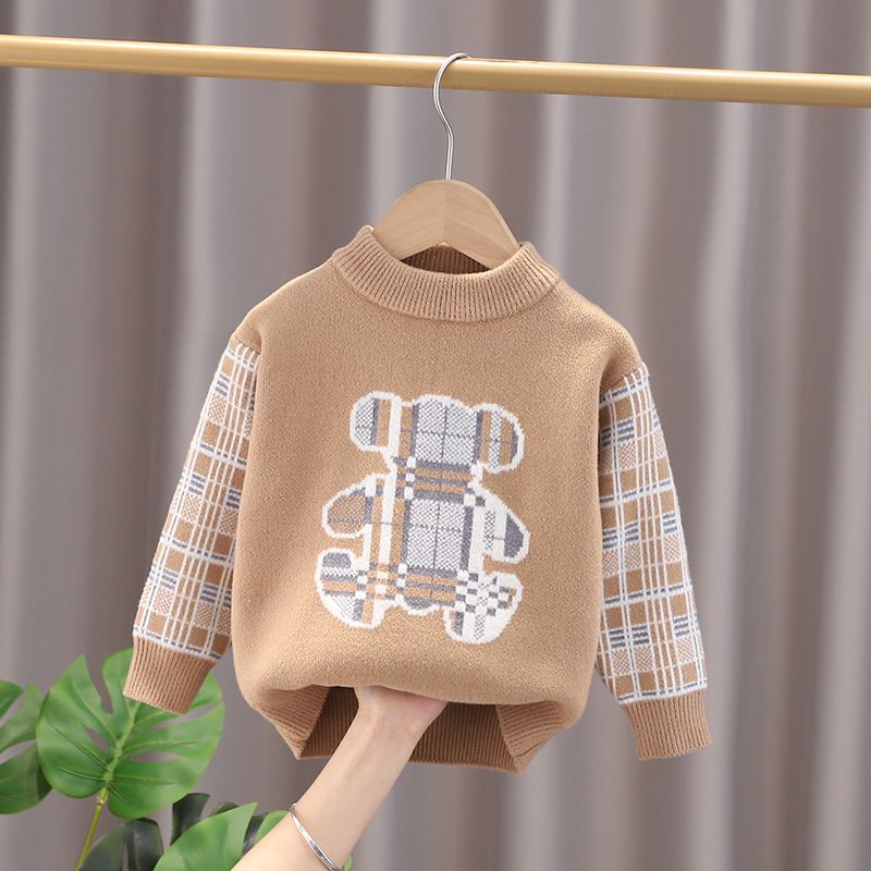 Blusa Infantil Tricot Moshio blusa Loja Click Certo Marrom 12-24 Meses 