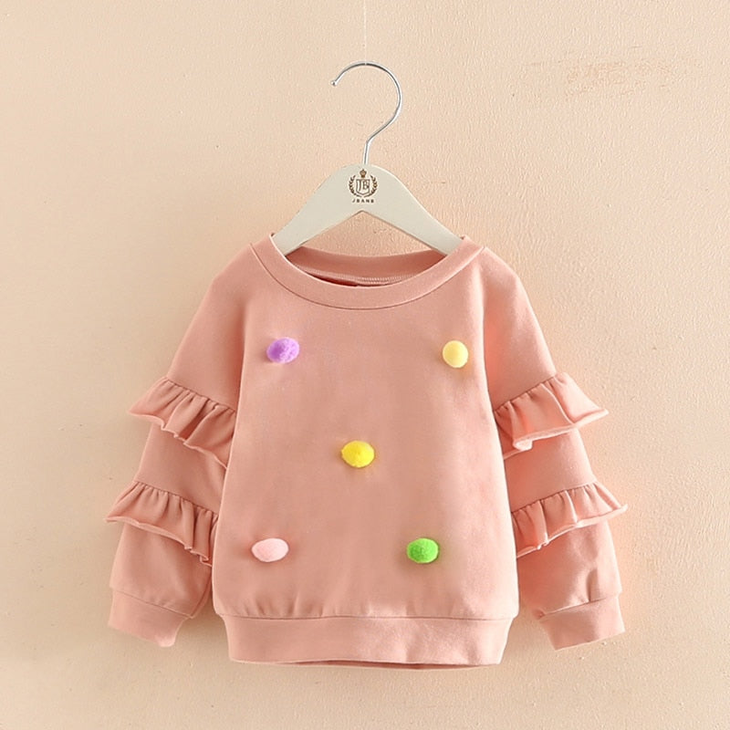 Blusa Manga Longa Bolinhas blusa Loja Click Certo Rosa 12-24 Meses 