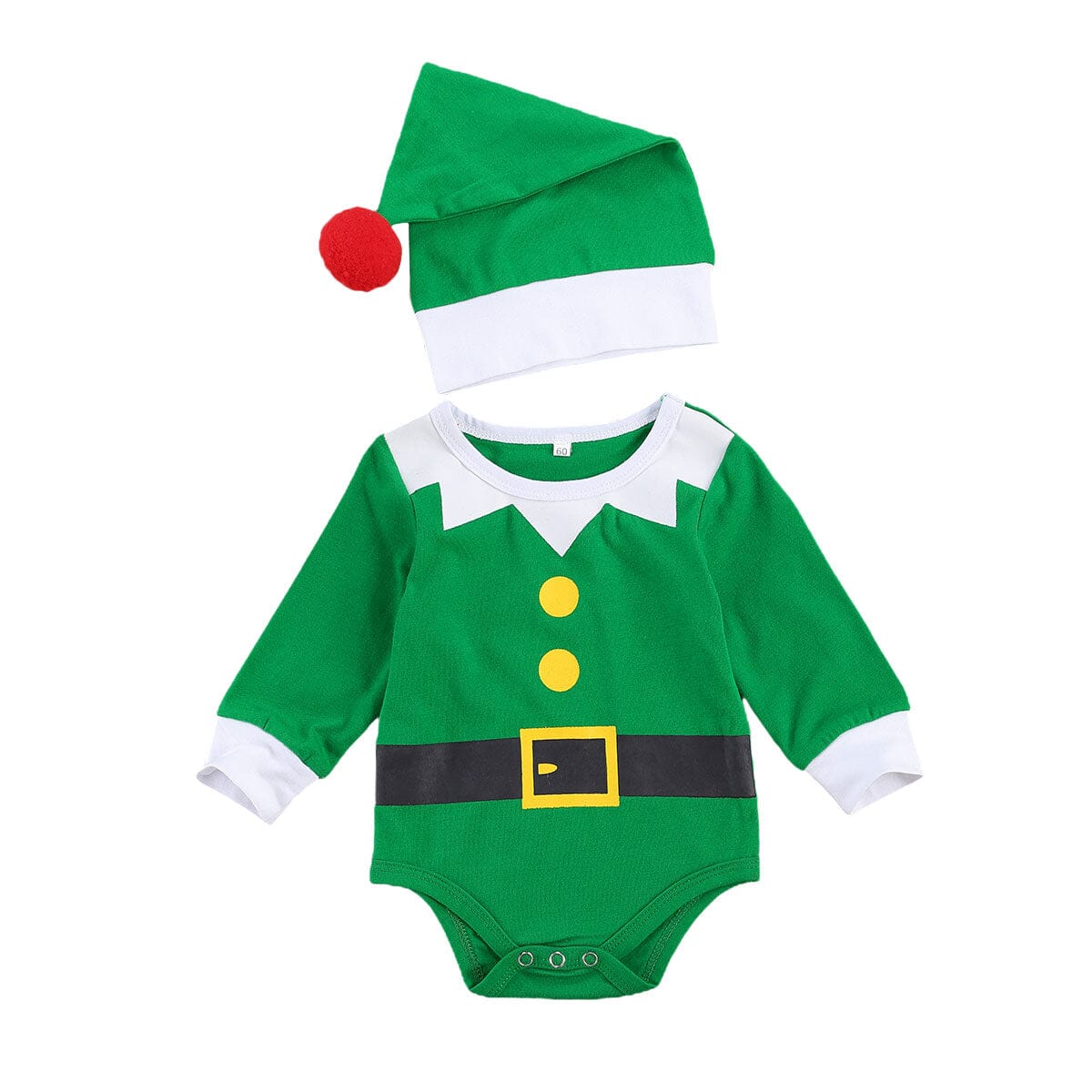 Body Infantil de Natal + Gorro 0 Loja Click Certo Verde 0-3 Meses 