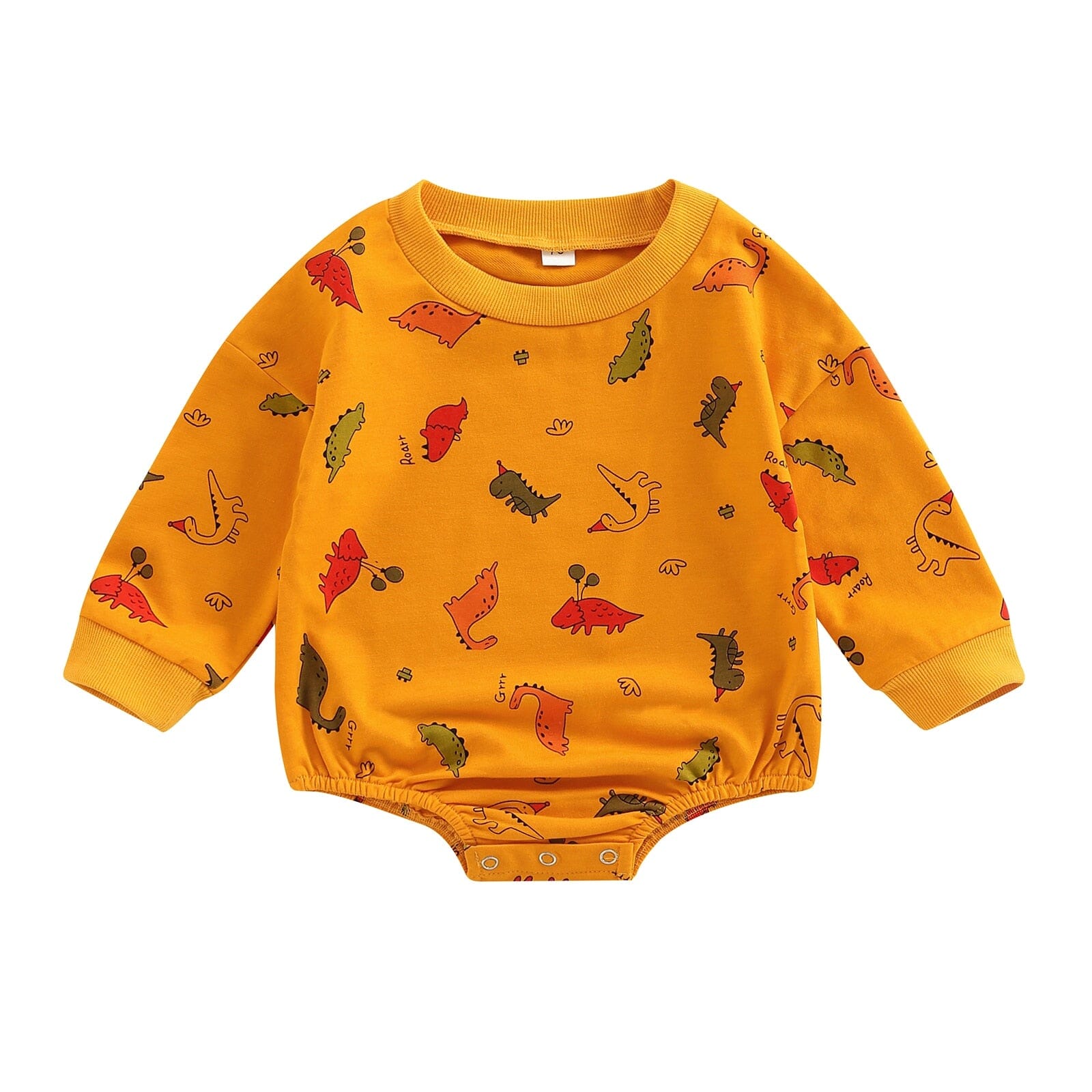 Body Infantil Dinos 0 Loja Click Certo Amarelo 3-6 meses 