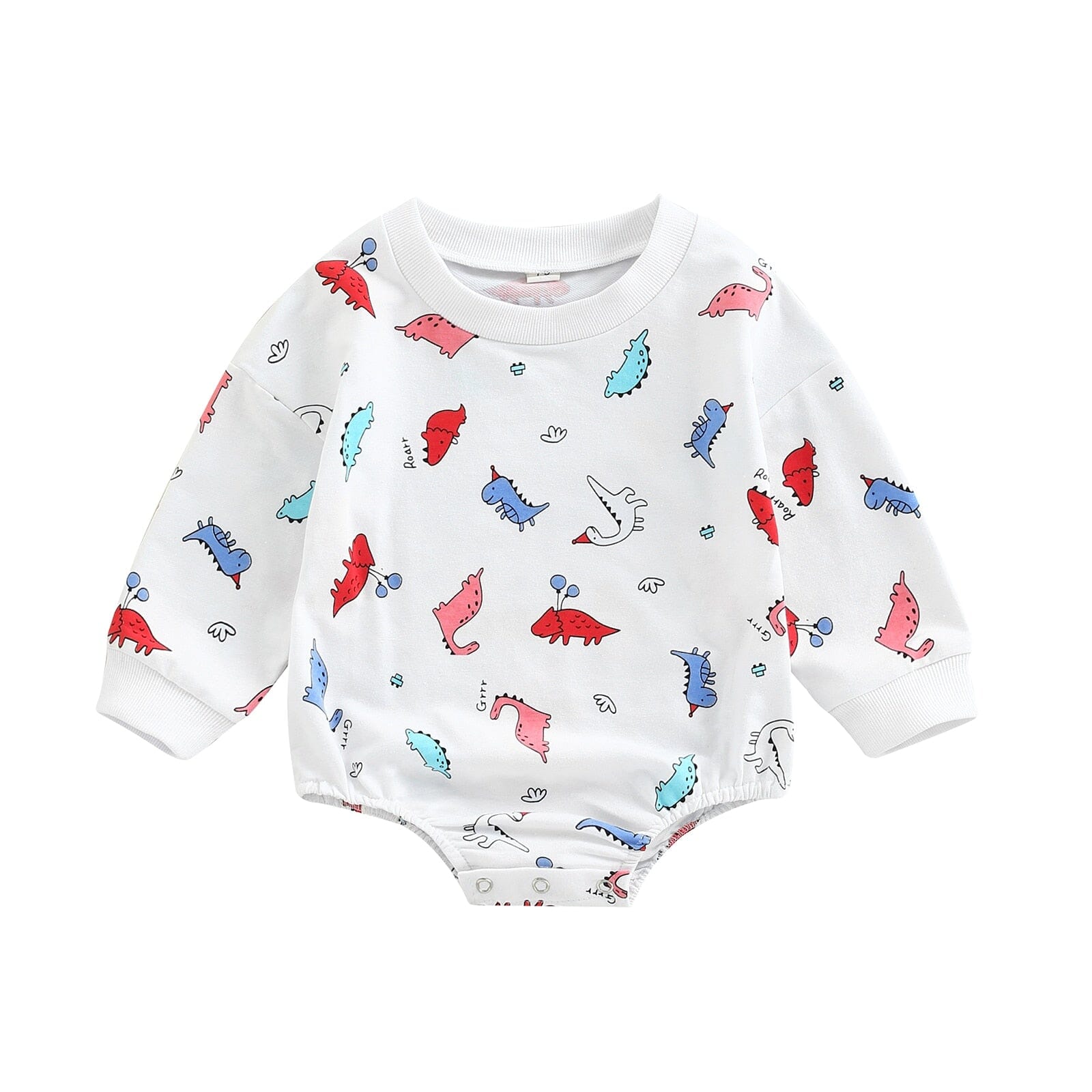 Body Infantil Dinos 0 Loja Click Certo Branco 3-6 meses 