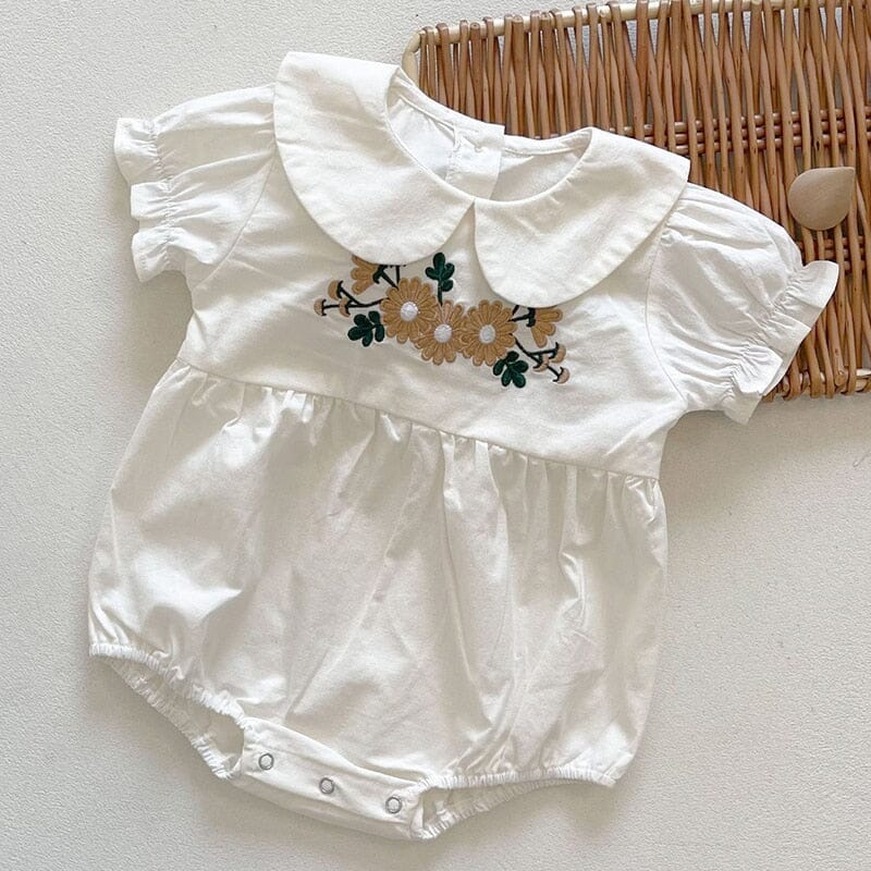 Body Infantil Feminino Bordado Flores Loja Click Certo 