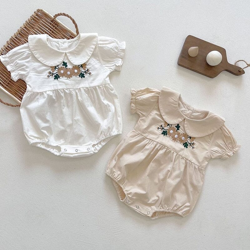 Body Infantil Feminino Bordado Flores Loja Click Certo 