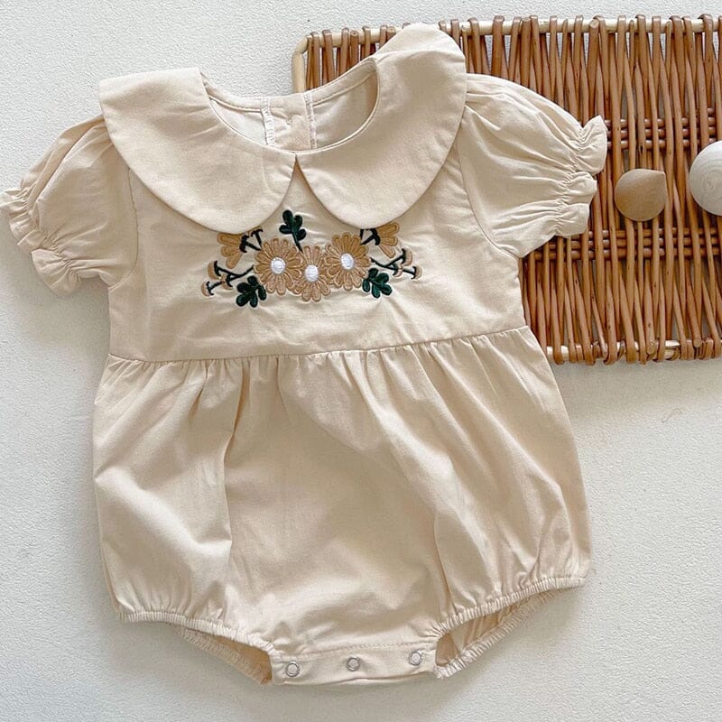 Body Infantil Feminino Bordado Flores Loja Click Certo 