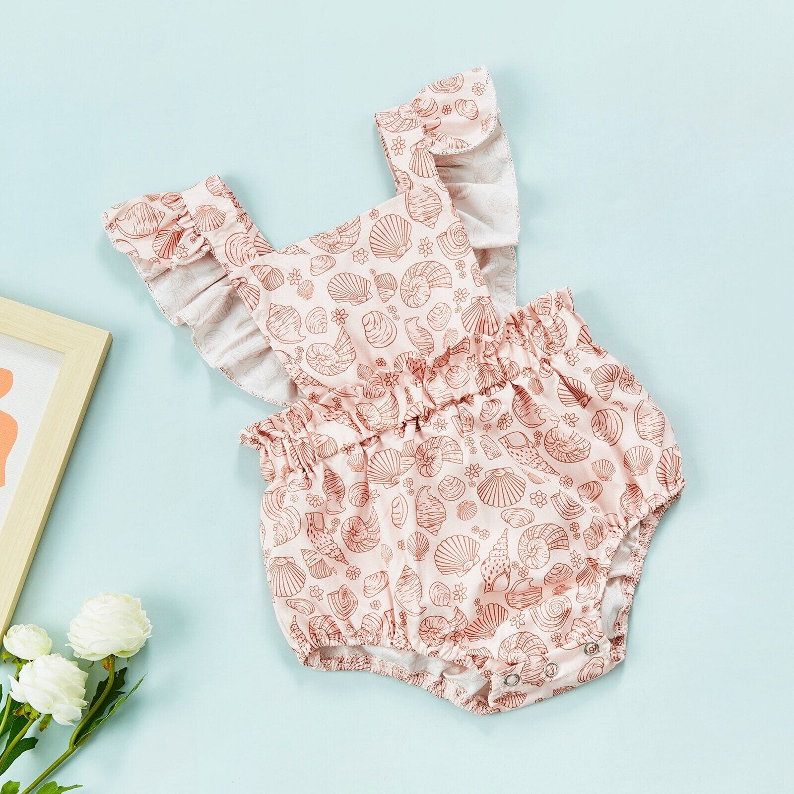 Body Infantil Feminino Concha/Floral Loja Click Certo 