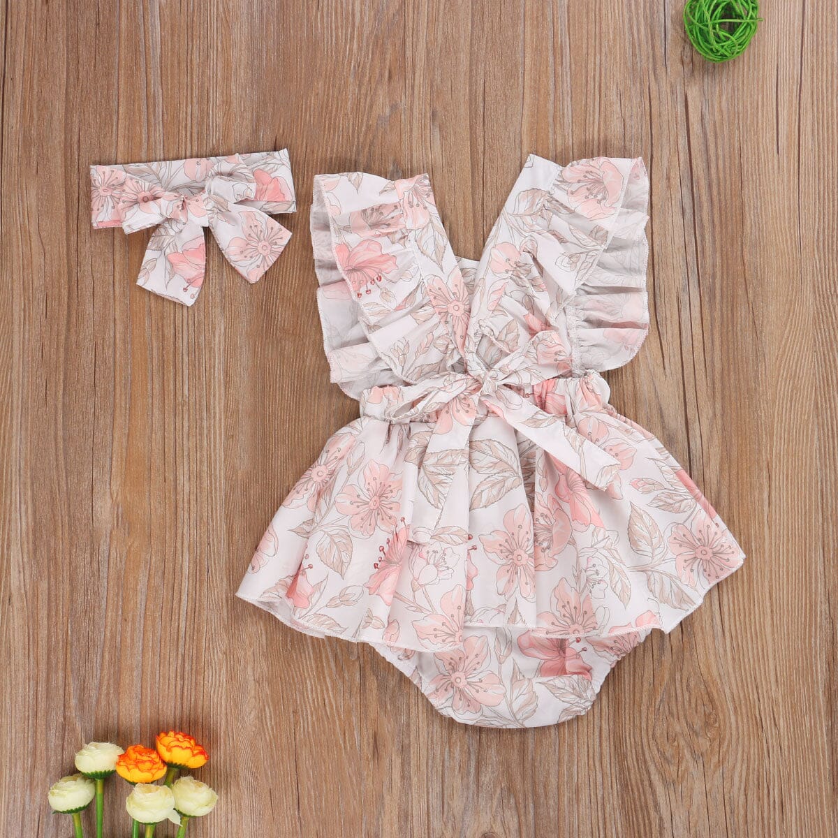 Body Infantil Feminino Floral + Faixa Loja Click Certo 