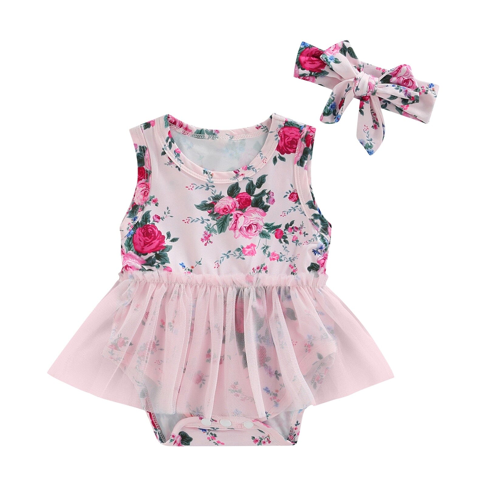 Body Infantil Feminino Floral Sainha + Faixa Loja Click Certo 