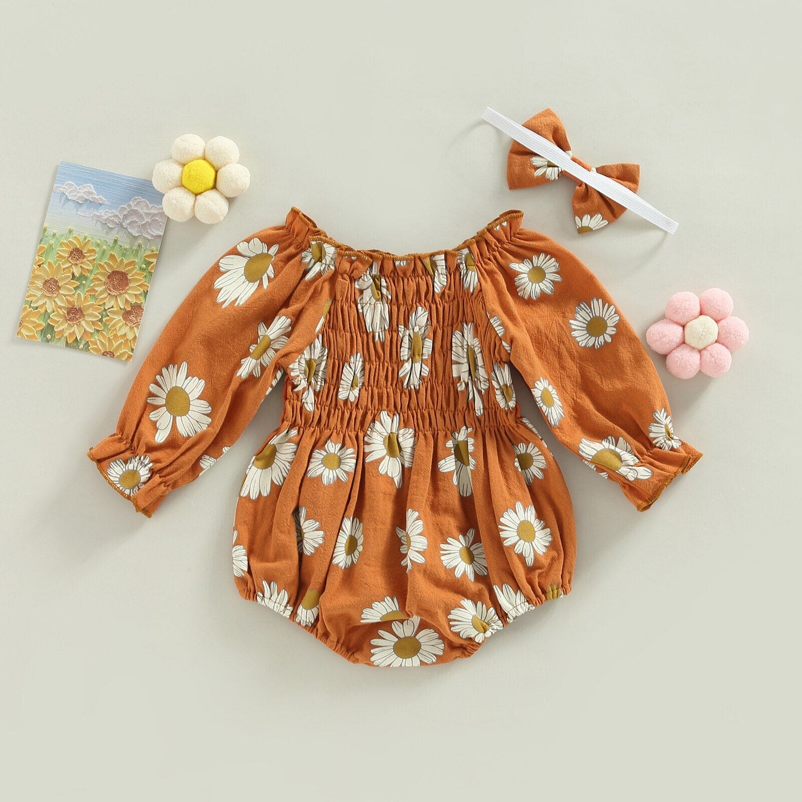 Body Infantil Feminino Flores + Faixa Loja Click Certo 