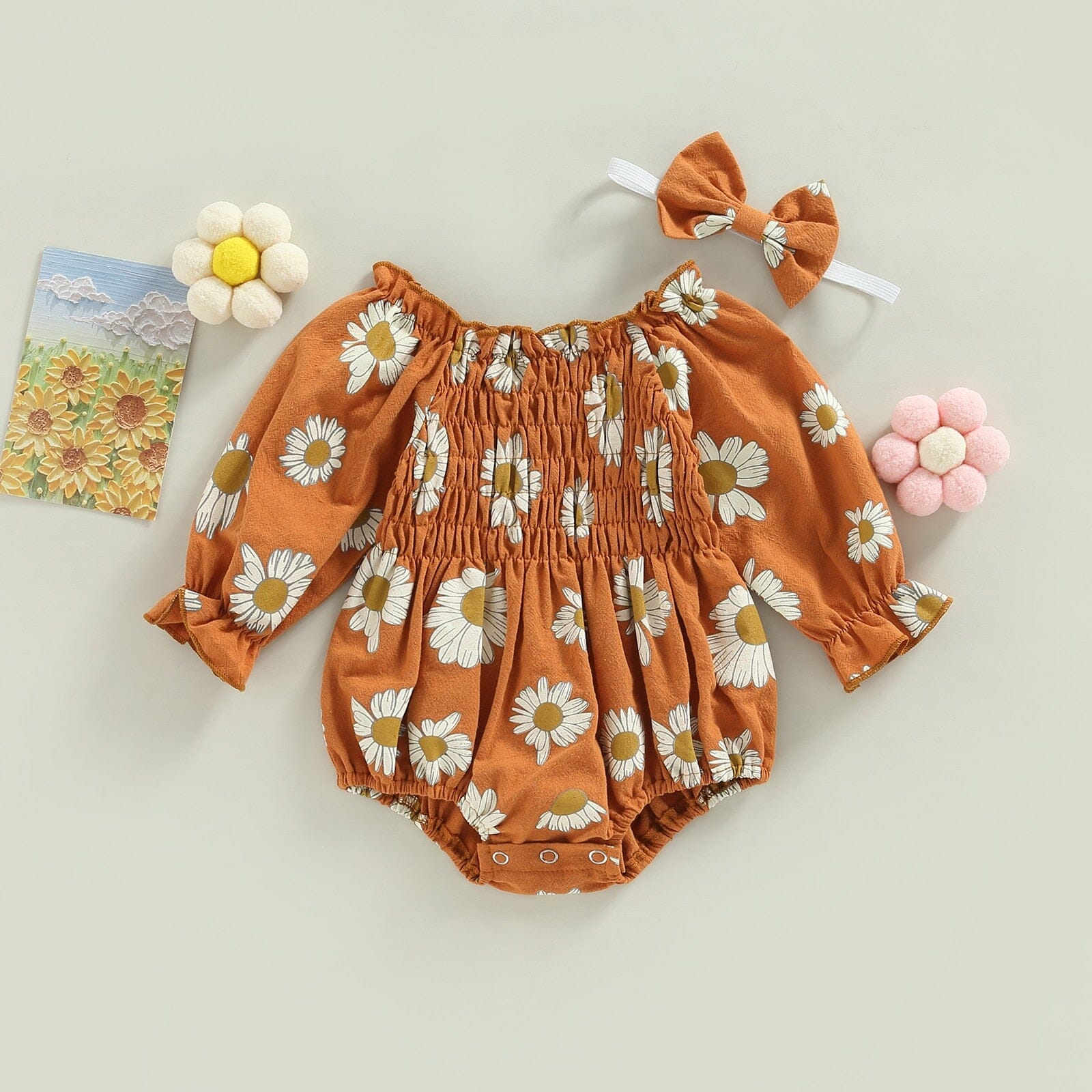 Body Infantil Feminino Flores + Faixa Loja Click Certo 