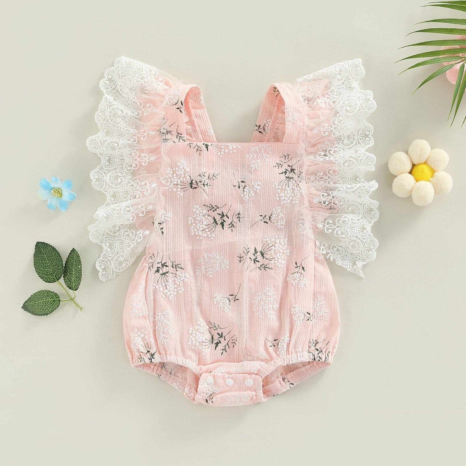 Body Infantil Feminino Flores Rendinha Loja Click Certo 