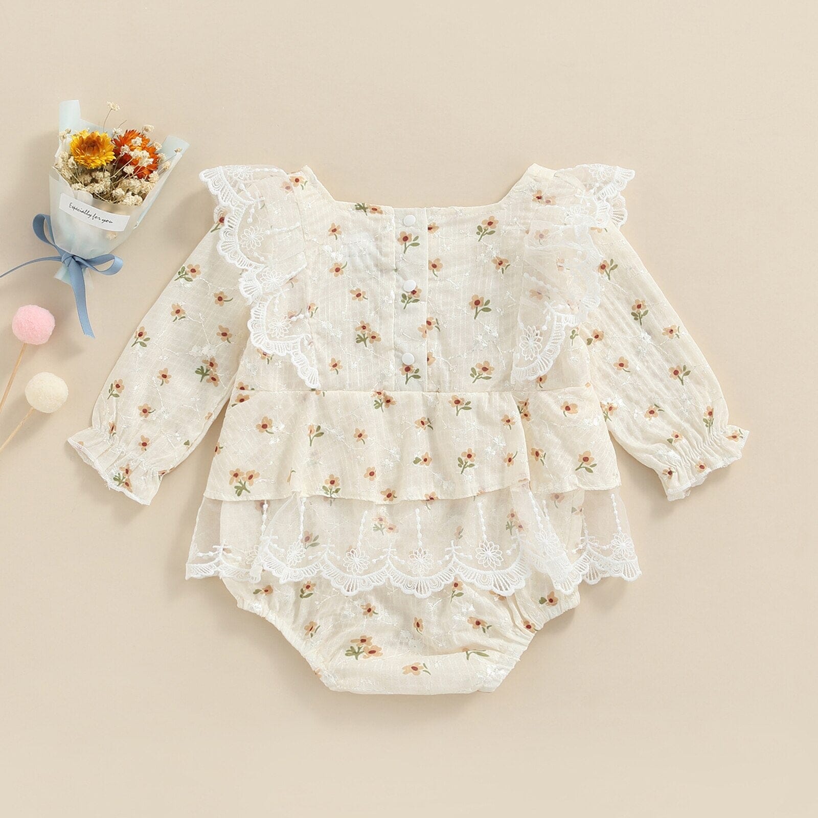 Body infantil Feminino Florzinha e Rendinha body Loja Click Certo 