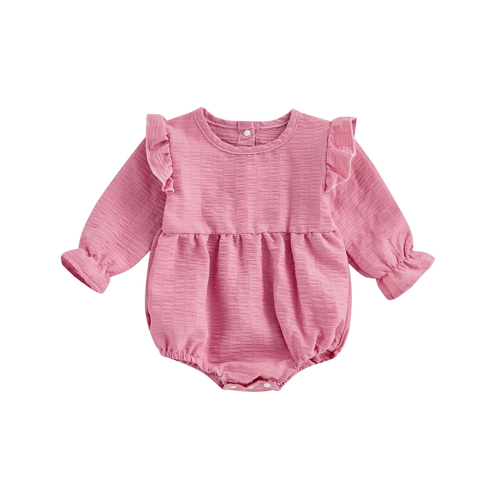 Body Infantil Feminino Manga Plissada Loja Click Certo Rosa 0-3 meses 