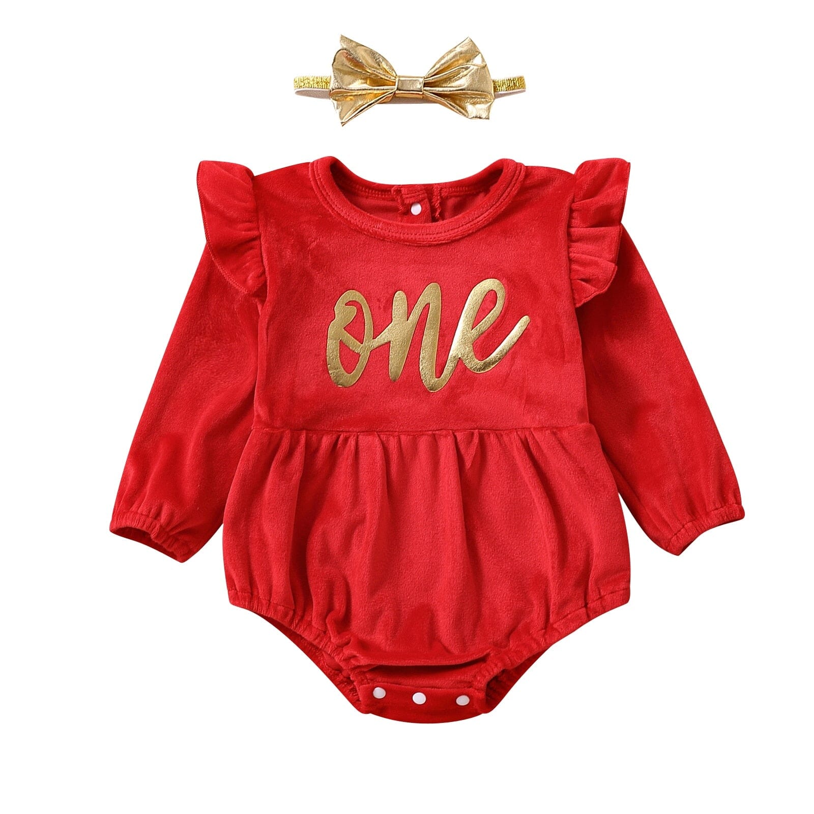 Body Infantil Feminino One + Faixa Loja Click Certo Vermelho 0-3 Meses 